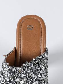 Women's Summer High Heel Sandals Waterproof Platform Thick Sole Wedge Slippers Sexy Open Toe Thick Bottom Slide Sandals - Silver - View 8