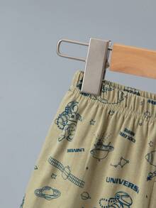 6PCS/Set Boys Summer Sleepwear Pajamas, Vest & Shorts Outfit, Young Boys Thin Space Pattern Loungewear Set - Multicolor - View 8