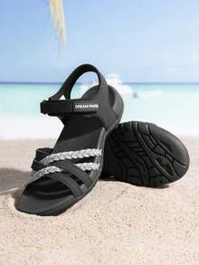 Womens Sandals Light Weight Hiking Sandals For Women Comfortable Athletic Quick-Drying Walking Hiking Water Sandals - màu đen - Xem 2