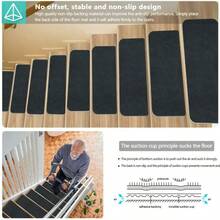 Stair Treads For Wooden Steps,8/15 Pack 30" X 8" Non Stairs Carpet Treads Indoor Stair Mats For Elders And Pets Carpet Stair Treads Non- Indoor, Stair Treads For Wooden Steps, Stair Runners Reusable Elders And Pets, Stair Mat Rugs Machine Washable Nonslip Carpet Stair Treads Non-Skid Safety Rug Resistant Indoor Runner For Kids - Multicolor - View 10