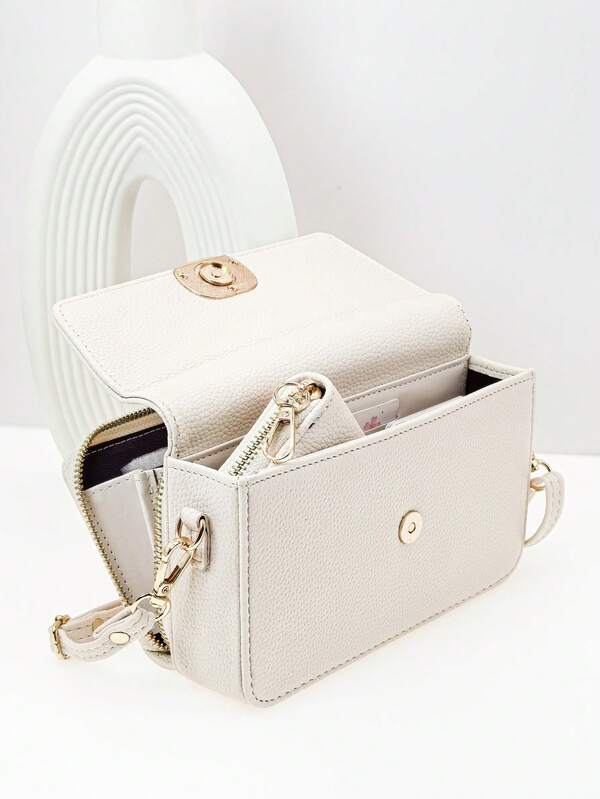 Mini Messenger Mobile Phone Wallet High Quality Soft PU Fashion Flip Phone Wallet, Zipper Multi-Function Large Capacity Mobile Wallet, Two Pieces Mobile Phone Wallet Big Capacity Card Holder