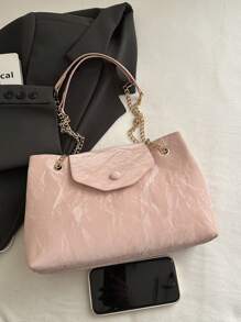 Nuova borsa da donna per primavera ed estate, borsa quadrata retrò alla moda, con patta di apertura, catena doppia in metallo, a tracolla, di piccola capacità, leggera ed estremamente semplice