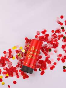 1pc Spring-Loaded Mini Multicolored Paper Confetti Popper, Suitable For Birthday Party, Holiday Celebration, Christmas Party, Housewarming, Wedding, Color Paper Handheld Center Exploder Decoration, Mother's Day, Graduation Ceremony