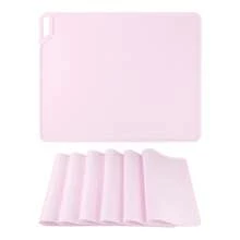 Placemat Set Of 6 Silicone Placemats For Kitchen Dining Table Decor, Washable Table Placemats Wipeable Table Mat - Pink - View 1