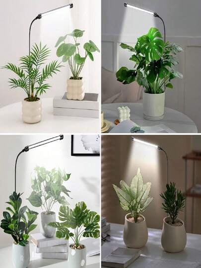 Yogle 1/2 Päckchen Grow Light, 6000K Vollspektrum Schwanenhals Wachstumslampe für Topfpflanzen Bonsai/Pflanzen/Zimmerpflanzen, dimmbar & Automatik-Timer 4 8 12 Std.