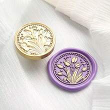 Fantasy Plant Series Wax Seal Stamp, Copper Head Asymmetrical Embossed Seal, Envelope Sealer, Wax Stamp For Journal, Christmas Vintage Removable Brass Suitable For Wedding Invitations,Back To School,School Supplies - one-size - View 22