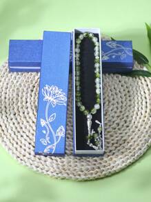 1pc 33pcs 10mm Glass Bead Tasbih (Prayer Beads), Handmade Bracelet, Fashionable Minimalist Islamic Prayer Beads, Comes In Stylish Blue Gift Box (Multiple Colors)