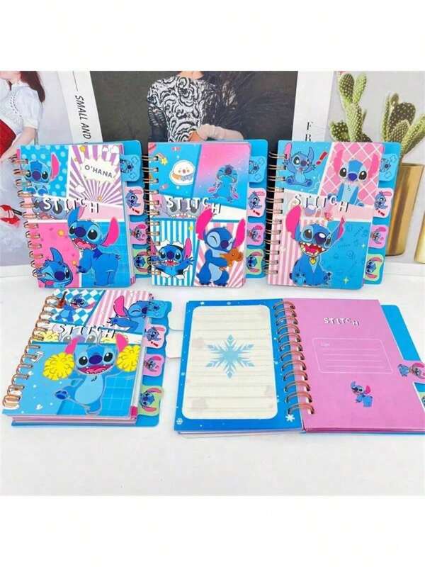 Disney 4pcs/Set Mini Notebooks - Disney Stitch Themed 100p, Marvel Themed Student Stationery Notebooks, Assorted Colors & Cartoon Patterns, Suitable For School & Office Supplies, Back To School Gifts