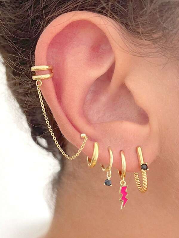 Women's Fashionable INS Style Black & Rose Red Dripping Enamel Wavy Dangle Earrings, Minimalist Design. Effortlessly Eye-Catching For Daily Wear, Music Festivals And Parties, Instantly Becoming The Focus, Boosting Photo Ambience. Versatile With Various Styles, Adding Elements To Your Outfit