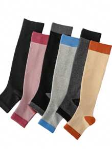 1 para ocieplaczy na nogi, skarpetki z odkrytymi palcami, skarpetki za kolano, skarpetki unisex łagodzące ucisk