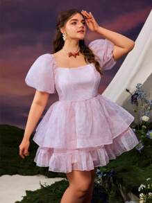 Faeriesty Abito da principessa romantico per la primavera/estate di Faeriesty con gonna in tulle arricciata - perfetto per appuntamenti in giardino, picnic e eventi estivi