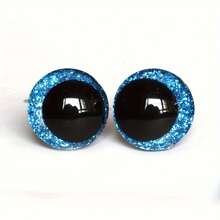 12pcs Glitter Eyes,Sparkling Eyes For Dolls,Knitted Felt Dolls, 3D Glitter Plastic Craft Eyes For Amigurumi DIY Puppet, Bear, Toy Making Supplies,12/14/16/18/20/25/30mm,Six Colors
