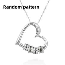 Simple Personalized Style Heart Engraved Women's Necklace, Heart Bead Pendant, Custom Engraved Heart Necklace, Personalized Heart Name Necklace, Fashion Jewelry Gifts For Daily Wear, Vacation, Dating, Gifts, Ramadan Festival, Mother's Day, Father's Day, Eid Al-Adha, Christmas, Halloween, Valentine's Day, New Year's Day, Highly Attractive Jewelry - Multicolor - View 14