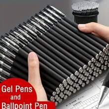30-Pack 0.5mm Fine Point Gel Pens, Black Ink Ballpoint Pen Set, Smooth Writing For Office, Business Signature, Exam Writing Pen