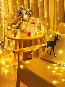 Guirlande lumineuse à rideau à LED avec 8 modes et télécommande USB pour mariage, Noël, décoration de la maison et des festivals