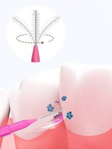 100/50/20/5支成人直牙线刷，清洁牙缝，矫正牙套间隙，牙齿清洁，软牙间刷，矫正牙套牙线签，一次性牙间清洁器 - 玫紅色 - 查看 8