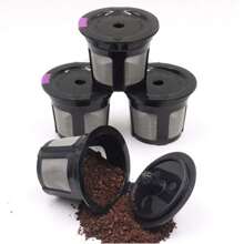 4 piezas Cápsulas reutilizables, Filtros de café reutilizables universales con malla de acero inoxidable, aptos para cafeteras 1.0 y 2.0