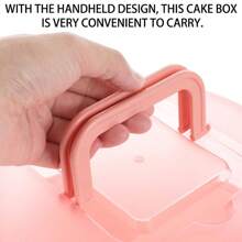 1 pieza Caja de almacenamiento para pastel de 8 pulgadas con tapa y asa, caja de pastel portátil de PP, adecuada para picnic al aire libre, camping, interior/exterior del hogar, oficina, escuela, vacaciones, fiesta de cumpleaños, boda, horneado, color y estilo aleatorios