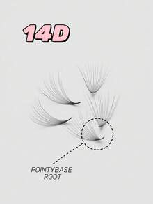 600Fans Per Box Premade Fan Lashes Pointy Base Loose Fan Lashes 10D/12D/14D/16D/18D/20D Promade Fan Lashes 0.05mm Thickness 8-15MM In D Curl For Eyelashes Extension - D - View 20