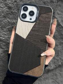 镜面复古木纹图案软TPU防摔手机壳，适用于和S15/S15 Plus/S15 Pro/S15 Pro Max - 彩色 - 查看 3