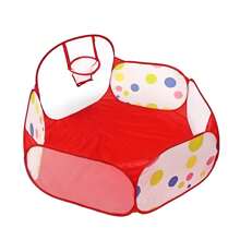 1pc Foldable Children's Play Tent, Large Indoor/Outdoor Play House, Sports Basketball Hoop, Does Not Include Ball Pit Balls