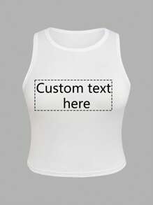 Customize Women's Vests, Add Your Own Text (Famous Quotes/Personal Words/Names/Numbers/Short Sentences, Etc.), You Can Choose Your Favorite Fonts And Colors, Design Your Own Personalized Printed Short T-Shirts As A Gift For Your Girlfriend