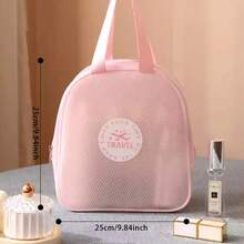 1 Piece Portable Travel Makeup Bag With Mesh Fabric Toiletry Bag Translucent Waterproof Storage Bag Portable Dry And Wet Separation Bag - Multicolor - View 5