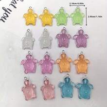 10pcs Resin Luminous Sea Turtle Pendants, Suitable For DIY Jewelry, Bracelets, Keychains And Handicrafts - Multicolor - View 2