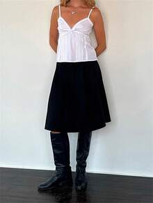 Women Y2K Babydoll Cami Tops Spaghetti Straps Pleated Peplum Tops For Teen Girls Cute Sleeveless Going Out Tops - 白色 - 查看 2