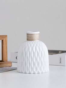 Nordic Style Flower Vase, Durable Plastic Flower Vase, Imitation Ceramic Flower Pot Decoration, Faux Ceramic Vase For Home Decoration Flower Arrangements (Not Including Decorative Flower)