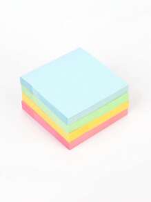 1pc Yellow/Green/Pink/Blue, Four-Color Sticky Notes Coloured Sticky Notes 2.99 X 3.97 Inch, Self-Adhesive Notes, Bright Sticky Notes, Colourful Rectangular Sticky Notes For Office, Home, School, Meeting