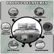 VELVETIO Sheep Printed Duvet Cover Set Reversible Bedding Soft And Cozy Skin Friendly With Matching Pillowcases Single Double King Sizes