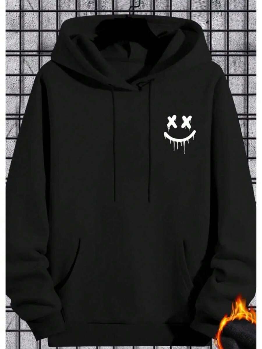 Unisex Women's And Men's Cold Weather Sweatshirt Kangaroo Coat Plain Cotton Sweatshirt - màu đen - Xem 1