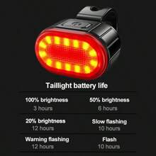 [Super Bright Bicycle Lights] Front & Rear Set, One-Key Quick Release, USB Rechargeable + 350mAh Battery Life, IPX4 Waterproof & Rainproof Design, Night Riding Safety Warning Light