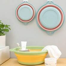 1pc Random Color - Foldable Wash Basin, Portable Fruit Basket, Foldable Vegetable Wash Basin, Laundry Basin, Travel Accessory - Multicolor - View 4