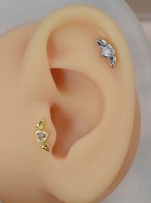 1Pc Stainless Steel Crystal CZ Star Studs Earrings For Women Men Helix Tragus Cartilage Rook Flat Lobe Conch Anti Tragus Piercings Jewelry