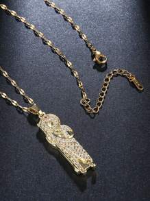 1 pieza Collar de joyería con cadena y colgante de Buda Amitabha de color dorado vintage
