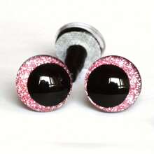 12pcs Glitter Eyes,Sparkling Eyes For Dolls,Knitted Felt Dolls, 3D Glitter Plastic Craft Eyes For Amigurumi DIY Puppet, Bear, Toy Making Supplies,12/14/16/18/20/25/30mm,Six Colors