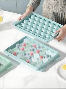 1 pieza Molde redondo de 33 rejillas para hacer bolas de hielo con tapa, herramienta para hacer hielo en esferas, fabricante de bolas de hielo con gran capacidad, opciones de múltiples colores, material de PP de fácil llenado y desmoldado, ideal para whisky, cócteles y bebidas frías, diseño ahorra espacio, perfecto para barras y fiestas en el hogar, se recomienda lavar a mano
