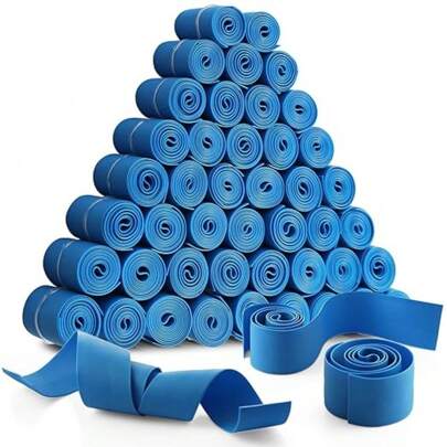 50Packs Blue TPE First Aid Tourniquet, Latex-Free Rubber, Emergency Hemostatic Band, Outdoor Disposable Tourniquet Gym Accessories Gym Bandages Sports Tape
