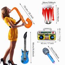 1pc/3pcs Inflatable Music Props, Durable PVC Material, Assorted Colors, For Party Decorations And Stage Performance Accessories, No Power Needed, Perfect For Themed Parties, Music Festivals And Birthday Celebrations