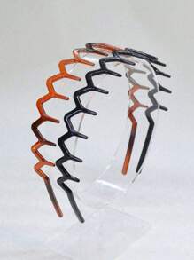 2 piezas Diadema casual simple de onda para mujer, con textura esponjosa, peine de dientes y diadema antideslizante, accesorios para el cabello