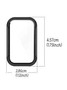 Pacote com 2 capas rígidas de PC para smartwatch Xiao Mi Smart Band 8 Active, protetor de tela de vidro temperado completo, capa protetora anti-goma para Mi Band 8 Active e Xiao Mi Redmi Band 2. A capa rígida de PC protege o relógio contra danos em esportes ao ar livre, uso diário e outros acessórios para cenas, homens e mulheres.