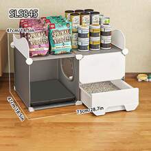 Fully Enclosed Cat Litter Box, Deodorizing, Sidewalk Style Anti-Splash, Drawer Design Cat Toilet - Multicolor - View 6