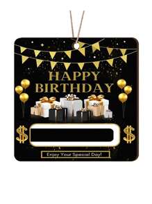 Porta-dinheiros de aniversário com charme para dinheiro, enfeite de pendurar cartão de dinheiro de feliz aniversário colorido para carro e casa, presentes de dinheiro surpresa para festa de aniversário para amigos da família, citações de aniversário, presente de madeira de dinheiro de aniversário