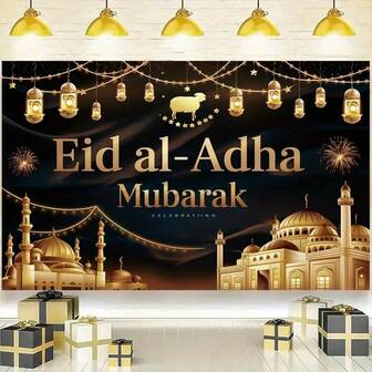 1 Piece Of Festival Background Cloth - Featuring Cute Cartoon Sheep And Golden Sheep With Lantern Flags, Suitable For Holiday Decoration, Suitable For Home Decoration, Multiple Options For You To Choose From Party Gift Home Decors Tapestry