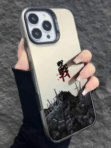 1 件士兵战场设计哑光柔软防滑防摔个性化 IMD 手机壳兼容 Iphone 15/15 Plus/15 Pro/15 Pro Max，带独立按钮和摄像头 - 黑色 - 查看 4