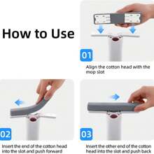 1pc Mini Retractable Dual-Use 360° Rotating Mop, For Household Cleaning Of Home, Living Room, Bedroom, Furniture And Windows, Glass Cleaning, Super Absorbent, Cleaning Supplies, Cleaning Tool, Window Cleaning Tool | Modern Mini Mop | Compact Design, Home Mop (Random Color)