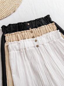 Conjunto de 3 piezas de shorts casuales de unicolor con remaches para adolescentes, verano