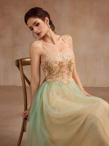 2025 Cocktail Party Lightweight Dress, Mesh Sequin Strapless Graduation/Wedding/Bridesmaid/Cocktail Dress - Green - View 7